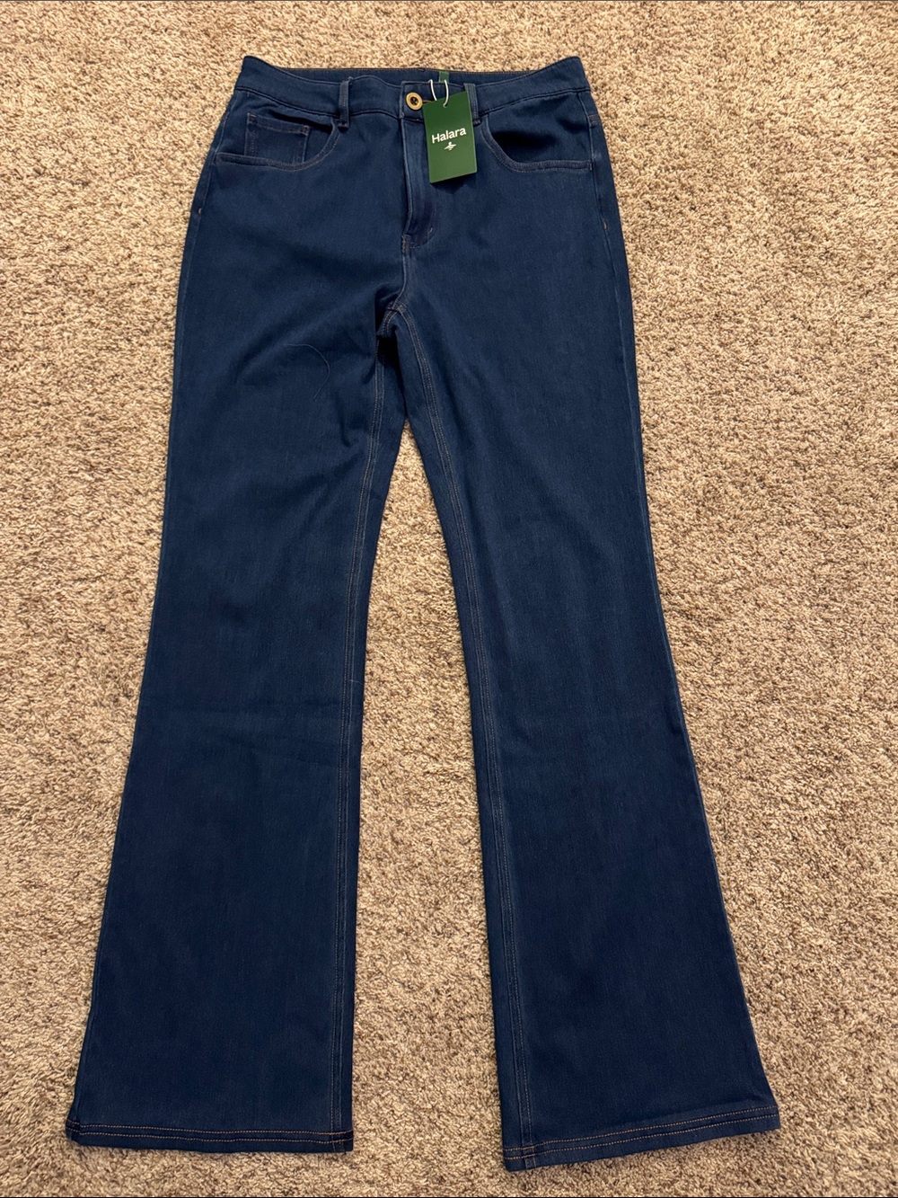 HALARA Women's Deep Navy Flare Jeans